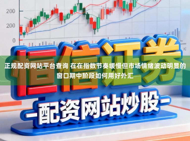 正规配资网站平台查询 在在指数节奏缓慢但市场情绪波动明显的窗口期中阶段如何用好外汇